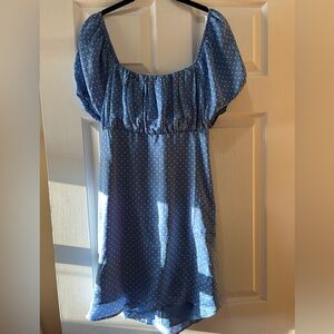 Blue Polka Dot Mini Dress
